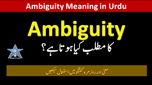 Ambiguity Meaning in Urdu